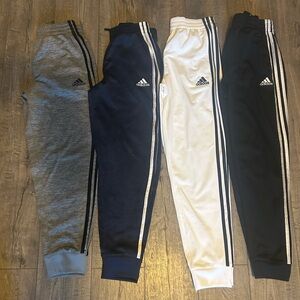Adidas Gray and Blue Sweatpants with Tapered Legs